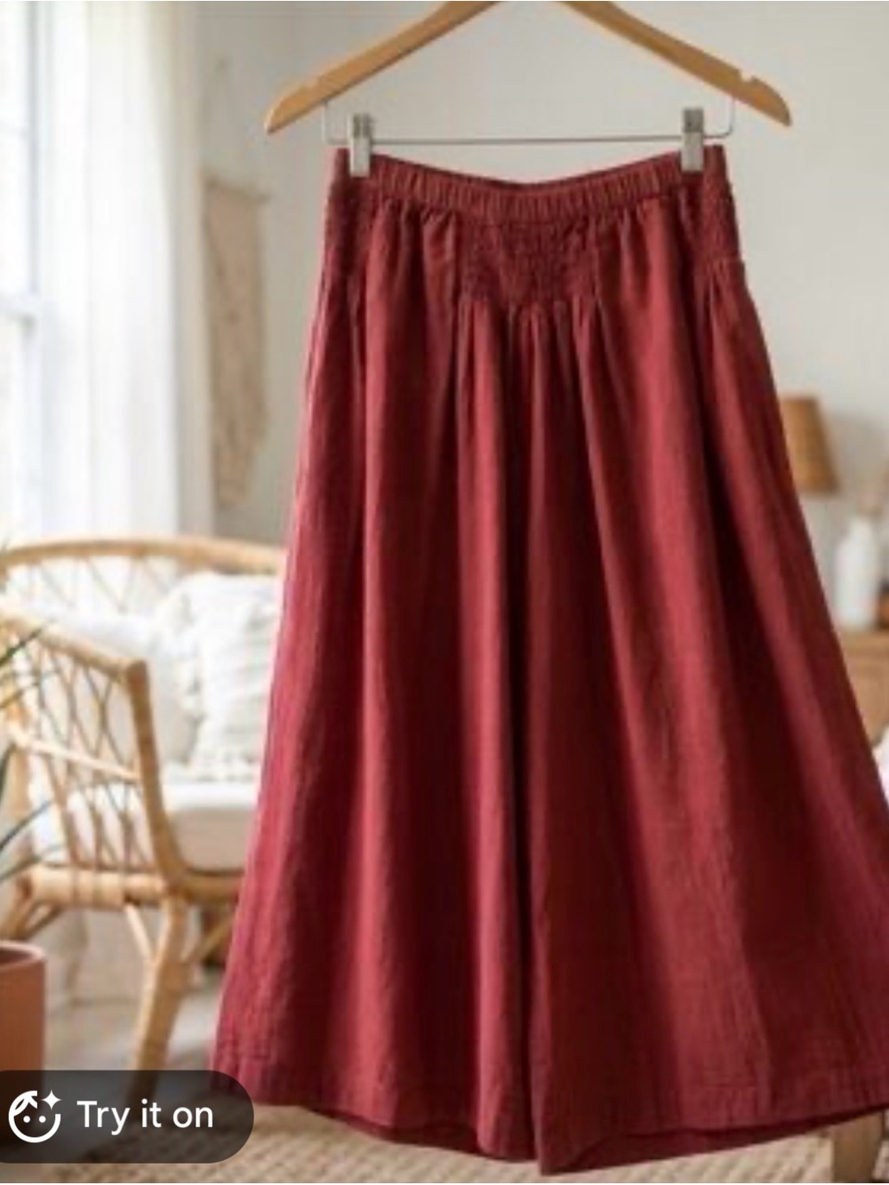 NEW Natural Life Cotton Around The Town Wide Leg Palazzo Pants Terracotta Small